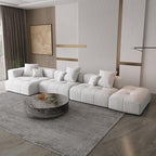 WJShome 158" Oversized Modular Sectional Sofa, L Shaped Couch with Ottoman,Sectional Couches for Living Room,Large Linen Deep Seat with Pillow Couches for Home,Spacious Space,White