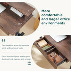 RedLemon 75X60 Inches L Shaped Electric Standing Desk, Height Adjustable Corner Gaming Desk with Drawers, Keyboard Tray, Power Outlets & LED Lights, Computer Desk with Monitor Shelf, Dark Walnut