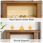 Tribesigns Wooden Dining Bench, 47-Inch Long Kitchen Bench with Sturdy Frame for Dining Room, Entryway, Living Room, Hallway, Easy Assembly (Brown)