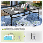 Sophia & William 9 Pieces Patio Dining Set for 8, Outdoor Patio Table and Rattan Chairs Set, 83" L Extra Large Rectangular Table, 1.75" Umbrella Hole, Beige Removable Seat Cushions