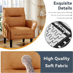 HAOBO Home Modern Brown Accent Chair Upholstered PU Leahter Armchair Living Room Chairs Office Chair Leisure Chairs