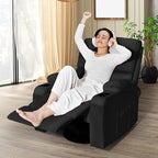 Rocking Recliner Chair, Massage Rocker Recliner Chair with Vibration Massage and Heat, USB and Type-C Ports,360° Swivel Faux Leather Chairs, Living Room, Bedroom, Nursery, RV, Black