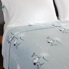 Berkshire Blanket Peanuts® VelvetLoft® Cute Character Snoopy Plush Blanket,Peanuts Snoopy Make A Wish Spring Blue,Full/Queen 90 in x 90 in (Official Peanuts® Product)