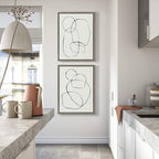 Kate and Laurel Sylvie Sylvie Modern Circles and Going in Circles Framed Linen Textured Canvas Wall Art Set by Teju Reval of SnazzyHues, 2 Piece 18x24 Gray, Decorative Abstract Art Print for Wall