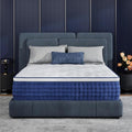 King Size Mattress, 10 Inch Hybrid Mattress King Size, Medium Feel Foam and Individual Pocket Springs, Extra Edge Support, Pressure Relief, CertiPUR-US, Blue