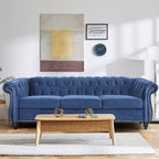 Living Room Velvet Sofa and Loveseat set, Mid Century Modern Upholstered Couch with Cushions, 2-Piece Home Sofa Furniture Sets, Comfy Tufted Chesterfield Couches for Living Room, Bedroom, Office