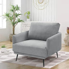 Oversized Accent Chair for Living Room Chairs Reading Arm Chair Comfy Modern Single Sofa Side Chairs with Metal Legs & Soft Cushion for Bedroom, Waiting Room (Polyster Light Grey, Set of 2)