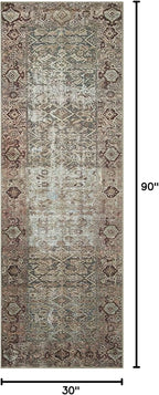 Loloi Amber Lewis Georgie Collection GER-07 Moss/Salmon 2'-6" x 7'-6", .19" Pile Height, Runner Rug