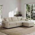 Modular Cloud Sectional Couches for Living Room,L Shaped Filled-Down Sofas,95.4" Detachable Couch Cushion Covers,Cozy Sofa for Apartment Beige