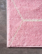 Unique Loom Trellis Frieze Collection Area Rug - Geometric (3' Square, Light Pink/ Ivory)