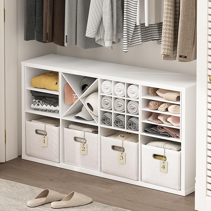 Furinno Cubicle Cube Insert, X-Shelf Cube Organizer, Fits into Extra Thick Cubes, for Organizers and Storage, White (Does not fit IKEA Kallax Shelving)