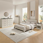 Farmhouse Dresser and Nightstand Sets, 4Pcs Bedroom Furniture Set, Nightstand Set of 2 & 55" Wide 8 Drawer and 44" Tall 5 Drawer Dresser with Large Drawers & Bar Handles, White