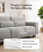 Marsail 40" Accent Chair, Modern Armchair with Deep Seats, Comfy Upholstered Reading Chairs for Bedroom, Single Sofa Chair for Living Room, Easy to Clean with Removable Covers, Grey