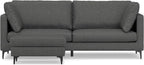 SIMPLIHOME Ava Sofa and Ottoman in 100% Recycled Polyester Performance Fabric, Pebble Grey, 90-inch-Wide 3-Seater Couch and Matching 36-inch-Wide Table Ottoman for Living Room, 2-Piece Set
