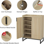 Tribesigns Shoe Cabinet with Doors,Natural 5 Tiers Shoe Storage Cabinet for Entryway, 25 Pairs Wooden Shoe Rack Cabinet, Modern Shoe Organizer Storage for Living Room, Bedroom, Hallway, Closet