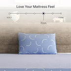 Signature Design by Ashley Full Size iKidz 7 Inch Firm Gel Memory Foam Mattress with Stretch Knit Cover & Pillow Included, Blue Ocean, Fiberglass Free, Mattress in A Box