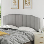King Size Headboard Only, Velvet Upholstered Headboard King/California King Size Wall Mount and Bed Frame Mount, Featuring High-Density Sponge Padding Easy Assembly Comfort Style-Light Gray