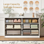3-Piece Modern Bedroom Furniture Set, Wide 6-Drawer Dresser & 3-Drawer Nightstands Set of 2, Natural Wood Dresser and Nightstand Sets for Bedroom, Hallway, White