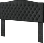 Queen Headboard Only, Upholstered Headboard for Adjustable Bed Linen Tufted Queen/Full Size Wall Mounted Head Board with Solid Wood Legs Head Board, Dark Gray