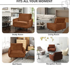 Oversized Accent Chair for Living Room Chairs Reading Arm Chair Comfy Modern Single Sofa Side Chairs with Metal Legs & Soft Cushion for Bedroom, Waiting Room (Velvet Reddish, Set of 2)