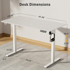 48 x 24 Inch Electric Standing Desk Adjustable Height, Sit Stand Desk with Wheels, Stand up Desk for Home Office, Computer Workstation (Spliced Desktop,White)