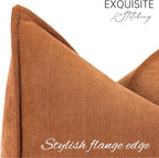 ZWJD Orange 12x20 Pillow Covers Set of 2 Chenille Throw Pillow Covers with Elegant Design Soft and Luxurious Decorative Throw Pillows for Couch, Bed, and Home Decor