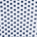 Martha Stewart Lily Pond Indoor-Outdoor Stackable Aluminum Bistro Chair with Natural Woodgrain Frame Finish and White/Navy Woven Rattan Backrest and Seat