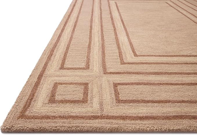 Loloi Chris Loves Julia Alfie Collection ALF-01 Blush/Rose 5'-0" x 7'-6" Area Rug Wool Neutral Living Bedroom Dining Carpet