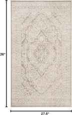 SAFAVIEH Reflection Collection Accent Rug - 2'3" x 3', Beige & Cream, Non-Shedding & Easy Cleaning, Ideal for Entryway, Living Room, Bedroom (RFT668A)