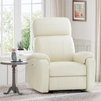 FLEXISPOT X3 Power Recliner Chair, Adjustable Electric Recliner with USB Port, Thick Cushion & Padded Back, Comfortable Faux Leather Chair for Adults, Living Room, Nursery, Home Theater (White)