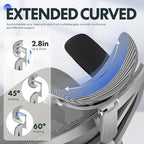 FLEXISPOT ErgoX Premium Ergonomic Office Chair with Footrest- Adjustable 3D Armrests, Dynamic Lumbar Support, Recline & Tilt Function, Mesh Seat, for Home & Office Use,Foam Grey