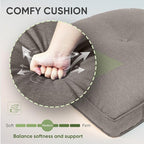 Outdoor Chair Cushions Set of 2, Waterproof Outdoor Seat Cushion 25x22, Patio Cushions for Outdoor Furniture, Replacement Couch Cushion, Include 2 Back & 2 Seat Cushions, Button/Grey