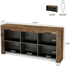 Tribesigns 63-Inch Long Console Table, Rustic Wood Entryway Table with 6 Storage Cubes, Industrial Narrow Sofa Table Behind Couch Table for Living Room, Hallway