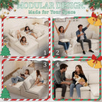 109.4" Cloud Couch with L-Shape Chaise, Boneless Sectional Couch for Living Room and Bedroom, Modern Modular Sofa with Deep Seat, No Assembly Required (Ivory White)