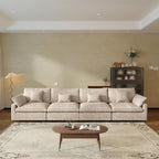 JACH Sectional Couches for Living Room, 4 Seater Cloud Sectional Couch with Deep Seat, Down Filled Modular Sofa, Covers Removeable & Washable, Sofas Furniture for Living Room, Khaki