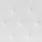 EMMA + OLIVER Tufted Upholstered Full Size Headboard in White Fabric