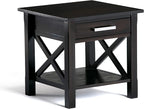 SIMPLIHOME Kitchener SOLID WOOD 21 inch Wide Square Contemporary End Side Table in Hickory Brown for the Living Room and Bedroom