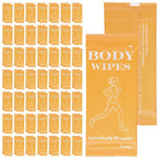 200 Pack Body Wipes Individually Wrapped, Shower Wipes For Adults, No Rinse Bath Wipe Bulk, Cleansing Wipe Travel Size for Travel, Gym, Camping, Outdoors Sports (Orange)