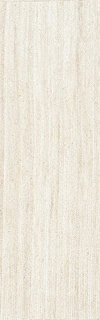 nuLOOM 2x16 Rigo Jute Hand Woven Area Rug, Off White, Solid Farmhouse Design, Natural Fiber, For Bedroom, Living Room, Dining Room, Hallway, Office, Kitchen, Entryway
