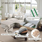 Oversized Cloud Modular Sectional Sofa, Comfy Down Filled Cloud Couch with Removable Cover, Modern Loveseat Couch, Deep Seat Sectional Couches for Living Room, Light Gray