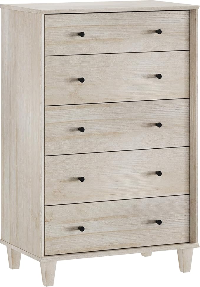 10 Drawer Dresser for Bedroom, 2 in 1 Tall Modern Chest of Drawers, Beveled Profile Design, Wood Drawer Organizer for Bedroom, Living Room, Hallway and Entryway,Oak