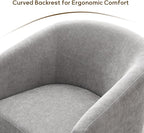 Chenille Swivel Accent Chair, Living Room Chairs, No Assembly Upholstered Armchair, 360°Rotating Barrel Chair for Bedroom, Apartment & Reading Nook (1, Light Grey)