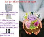Valley of Rain & Forest Long-Lasting Real Flowers, Unique Floral Gift For you to send Love for All Occasions, for Indoor Decoration (Light-Purple Rose, Light-Pink & Purple-Pink Austin Roses)