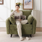 Oversized Accent Chair Set of 2,All Seats Storage,Comfy Armchair,24.5'' Deep Seat,Upholstered Living Room Chairs,Reading Chair for Bedroom,Office,Chenille,Green