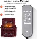 MCombo Dual Motor Power Lift Recliner Chair for Elderly, Lay Flat Lift Chair with Heat and Massage, Petite Lift Chair, Cup Holders, USB A&C Ports, Fabric 7893 (Small, Burgundy)