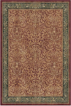 RUGGABLE x Morris & Co Machine Washable Christmas Area Rug – Acorn Amber Red 4x6, Stain-Resistant, Non-Slip – Medium Rugs for Living Room, Bedroom, Hallway, Entryway & Office–with Cushioned Pad