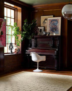 Loloi Leanne Ford Craven Collection CVN-04 Oatmeal/Dove 3'-6" x 5'-6" Accent Rug Checkered, Patterned, Neutral, Entryway, Mudroom, Bathroom, and Kitchen