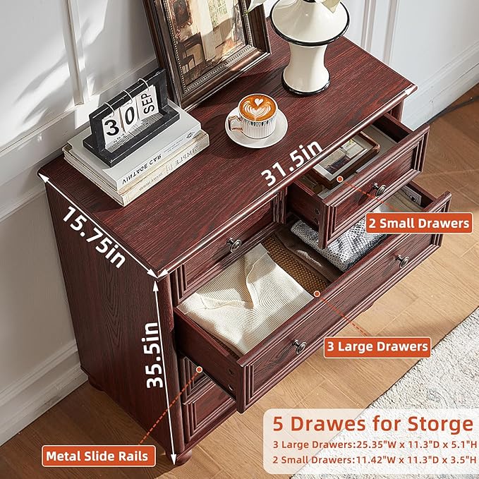 Farmhouse Dressers & Night Stand Set of 4, Wood 54" Wide Dresser & 35" Tall Chest of Drawers, 18" with Charging Station Nightstand Set of 2, Bedroom Furniture Dresser Set for Home Living Room Hallway