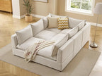 VANOMi Modular Sectional Sofa, 6 Seater Sectional Sofa Modular Sectional Couch for Living Room, V Shape Sofa