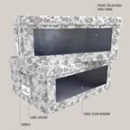 Martha Stewart Essential Collapsible Stackable Decorative Home Storage Organization With Lidded Tops, Set of 2 Lidded Storage Boxes, Bedford Floral